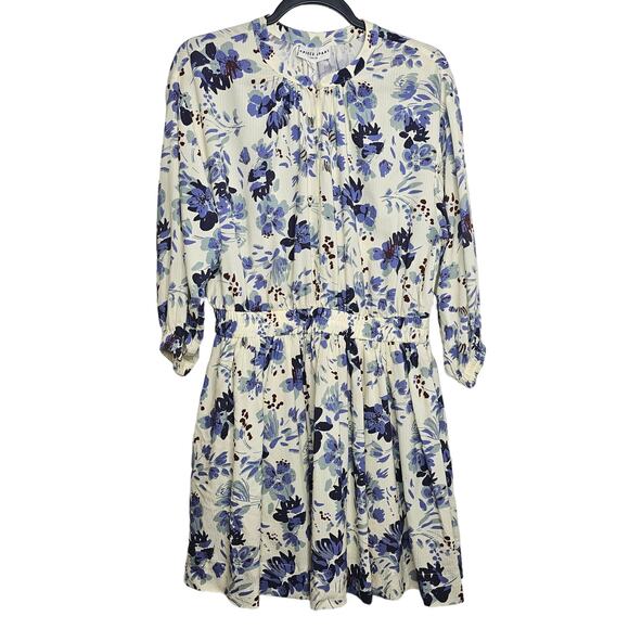 Apiece Apart Mona Long Sleeve Mini Dress Size Medium Painterly Floral Wedding - Picture 2 of 10
